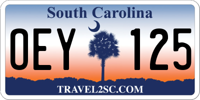 SC license plate OEY125