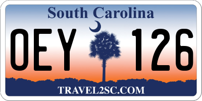 SC license plate OEY126
