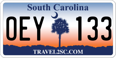 SC license plate OEY133