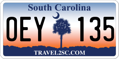 SC license plate OEY135