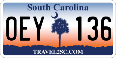SC license plate OEY136