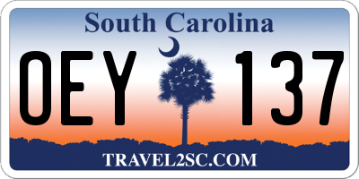 SC license plate OEY137