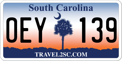 SC license plate OEY139