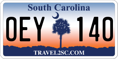 SC license plate OEY140