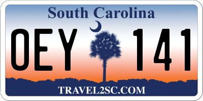 SC license plate OEY141