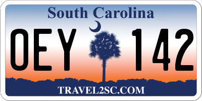 SC license plate OEY142