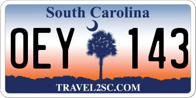 SC license plate OEY143