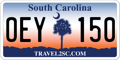 SC license plate OEY150