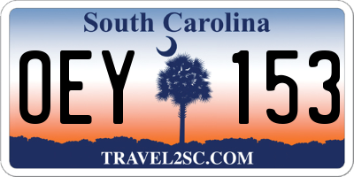 SC license plate OEY153