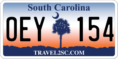 SC license plate OEY154