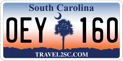 SC license plate OEY160