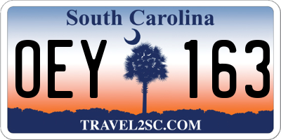 SC license plate OEY163