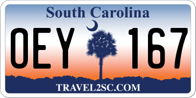 SC license plate OEY167