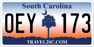 SC license plate OEY173