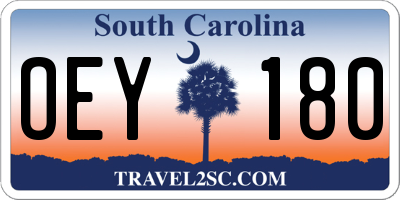SC license plate OEY180