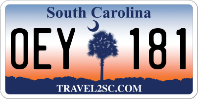 SC license plate OEY181