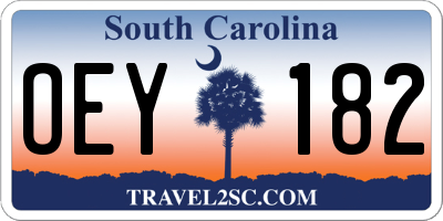 SC license plate OEY182