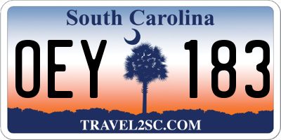 SC license plate OEY183
