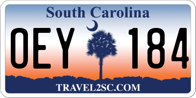 SC license plate OEY184