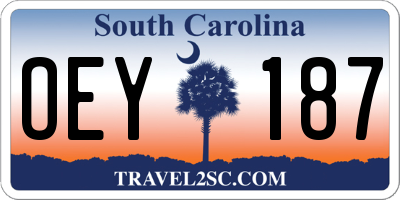SC license plate OEY187