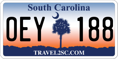 SC license plate OEY188
