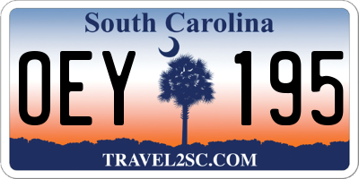 SC license plate OEY195