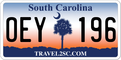 SC license plate OEY196