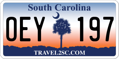 SC license plate OEY197