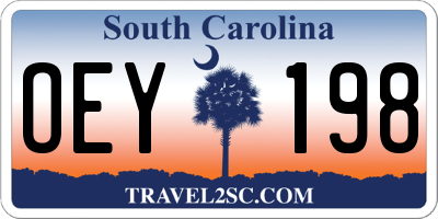 SC license plate OEY198