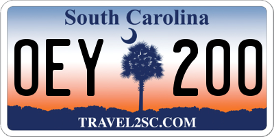 SC license plate OEY200