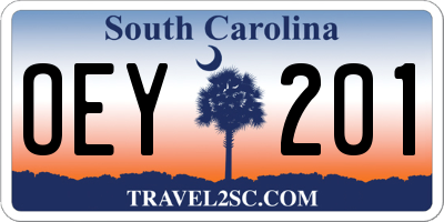 SC license plate OEY201