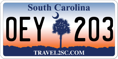 SC license plate OEY203