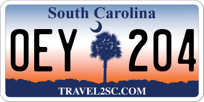 SC license plate OEY204