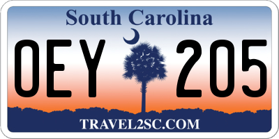SC license plate OEY205