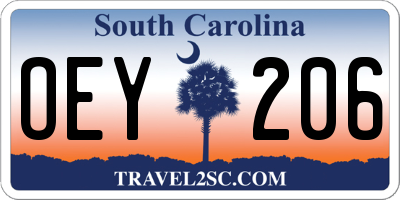 SC license plate OEY206