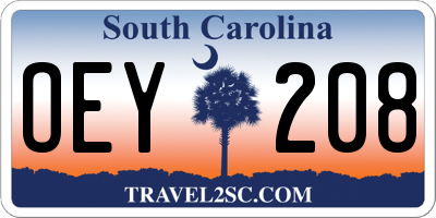 SC license plate OEY208