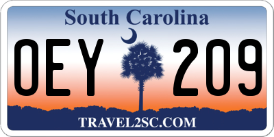 SC license plate OEY209