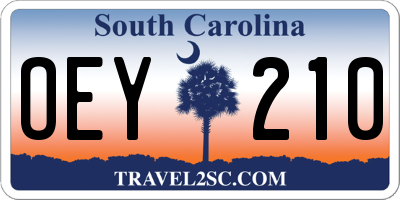 SC license plate OEY210