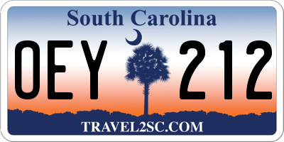 SC license plate OEY212