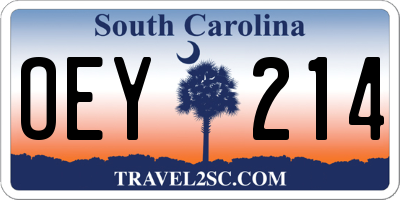 SC license plate OEY214