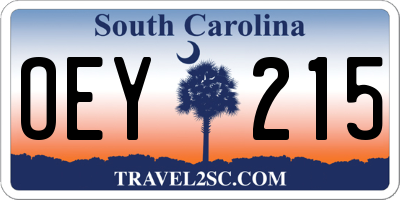 SC license plate OEY215