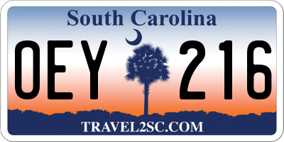 SC license plate OEY216