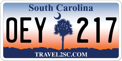 SC license plate OEY217