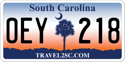 SC license plate OEY218