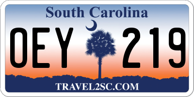 SC license plate OEY219