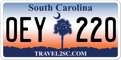 SC license plate OEY220