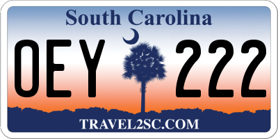 SC license plate OEY222