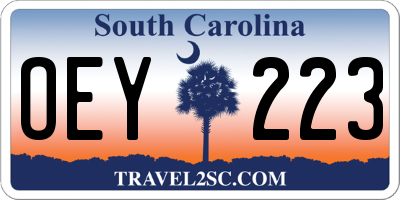 SC license plate OEY223