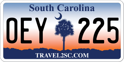 SC license plate OEY225