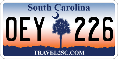 SC license plate OEY226